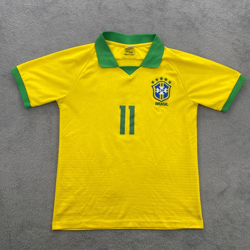 Brazil Soccer Jersey Mens Small Yellow P Coutinho 11 CBF Football Shirt